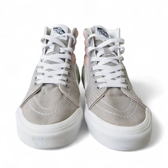 Vans Sk8-Hi Canvas Colorblock Skate Shoes "Grey / Pink / Green" Women's 8 - Picture 3 of 11